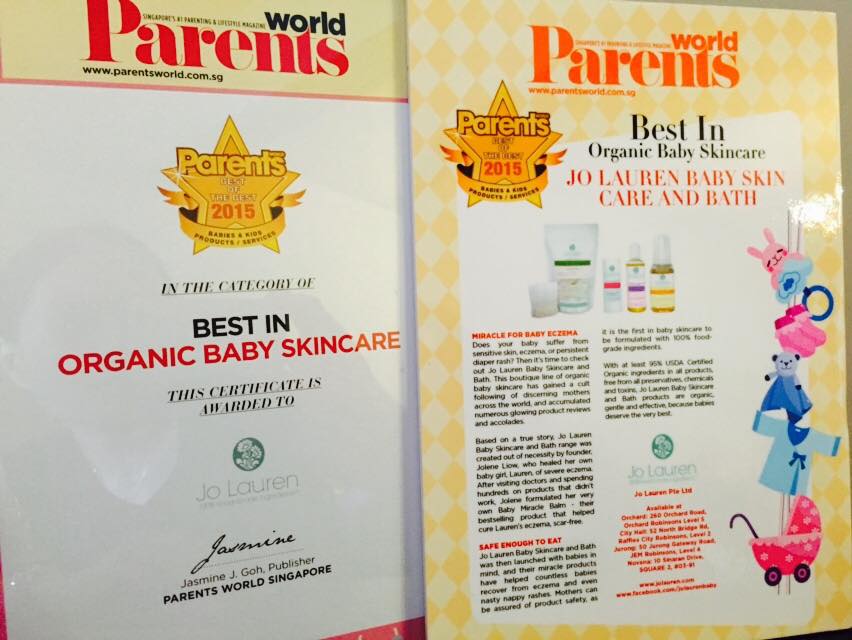 Best of the Best Organic Baby Skin care Award